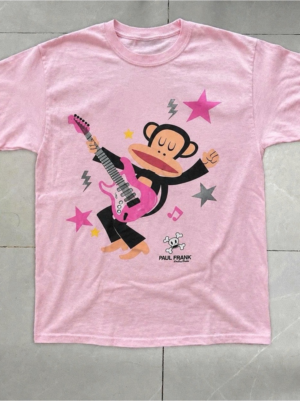 Gildan Pink Paul Frank Julius Guitar Graphic Tee